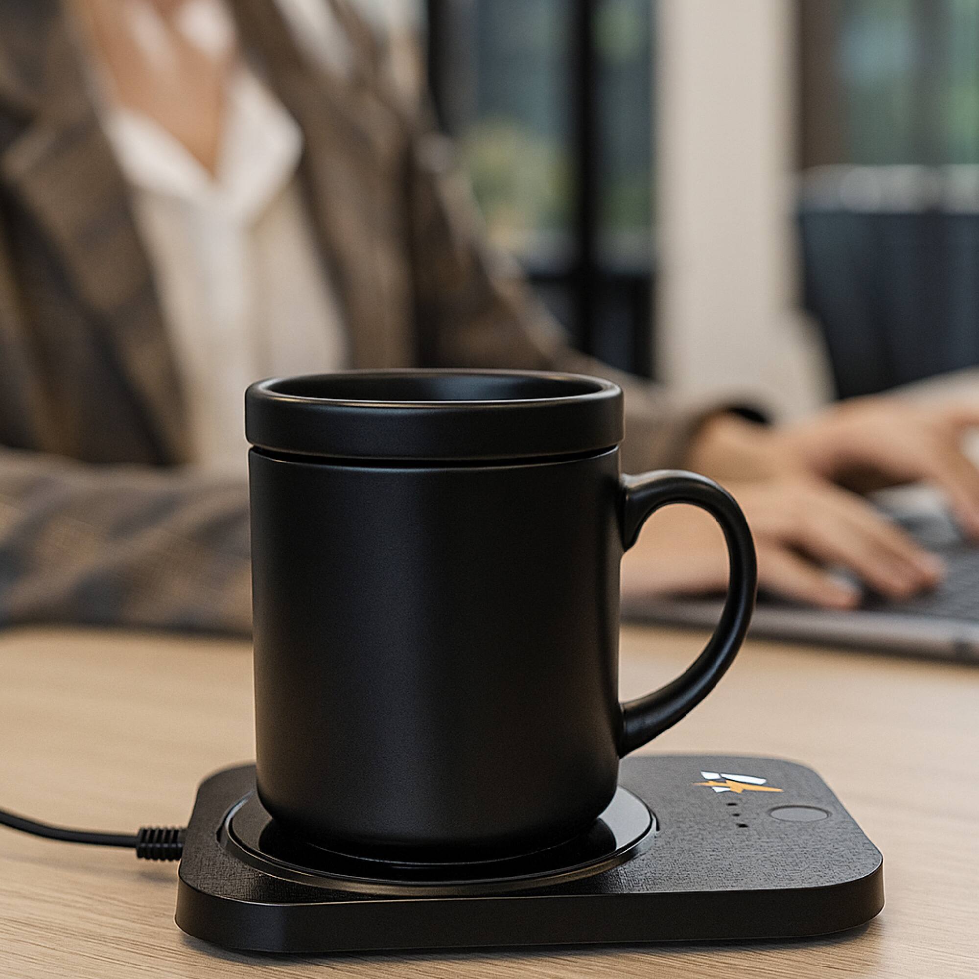 Back. Pursonic - The Modern Workspace Productivity Bundle: Pursonic 3-in-1 LED Desk Lamp + Sip & Charge Wireless & Mug Warmer.