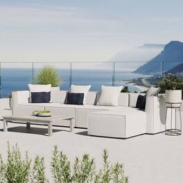 Saybrook 5-Piece Outdoor Patio Upholstered Sectional Sofa by Modway - White