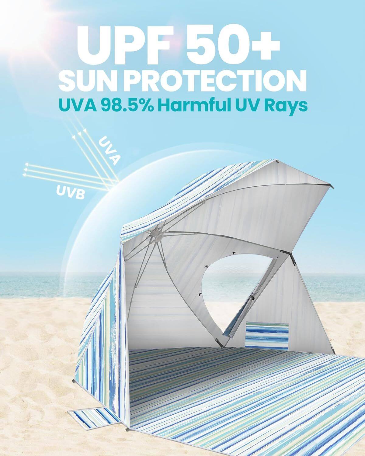 UPF 50+ SUN PROTECTION  
UVA 98.5% Harmful UV Rays  
UVA UVB