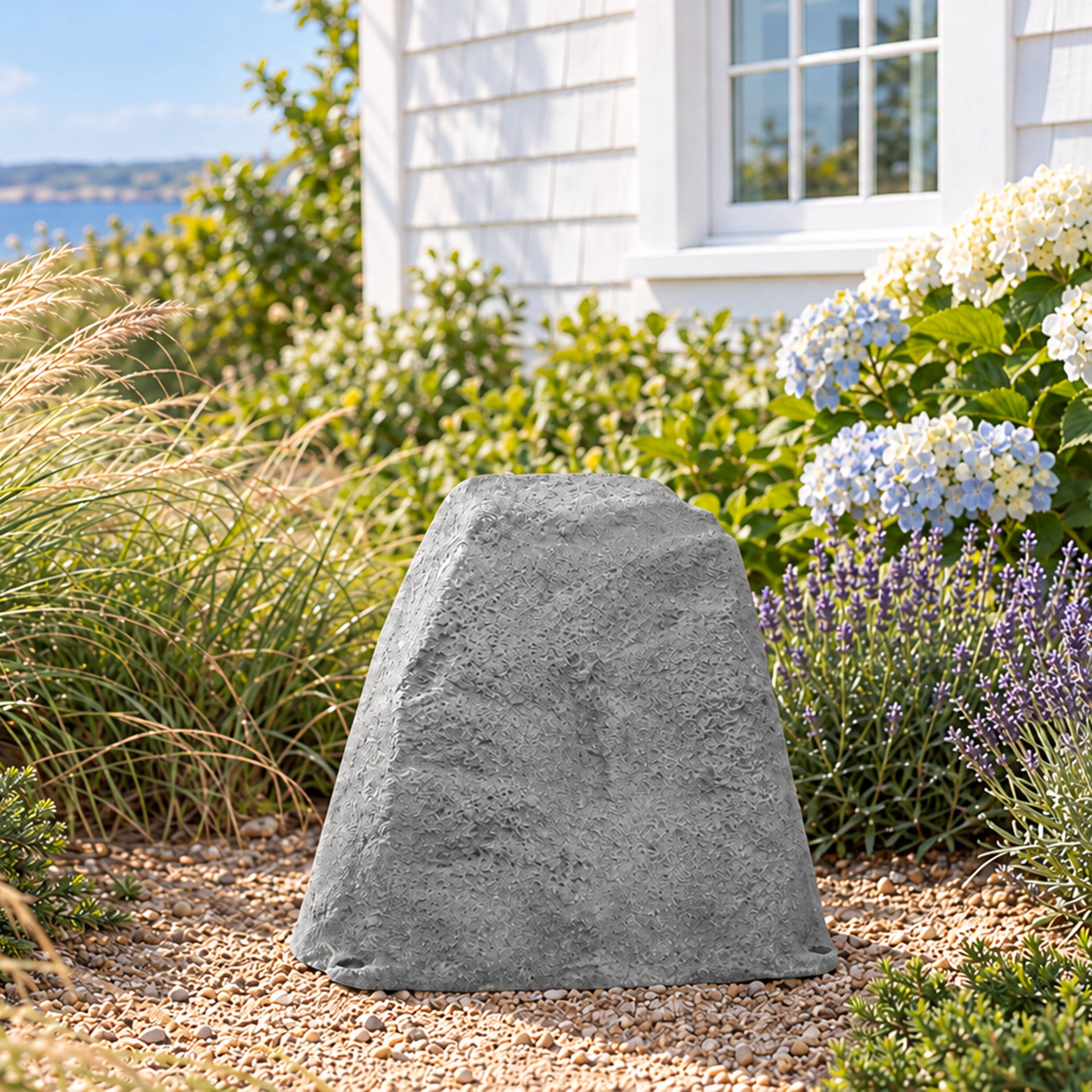 Alt View 10. Sunnydaze - Flat-Top Artificial Landscape Rock with Stakes - 2 Pack - Gray.
