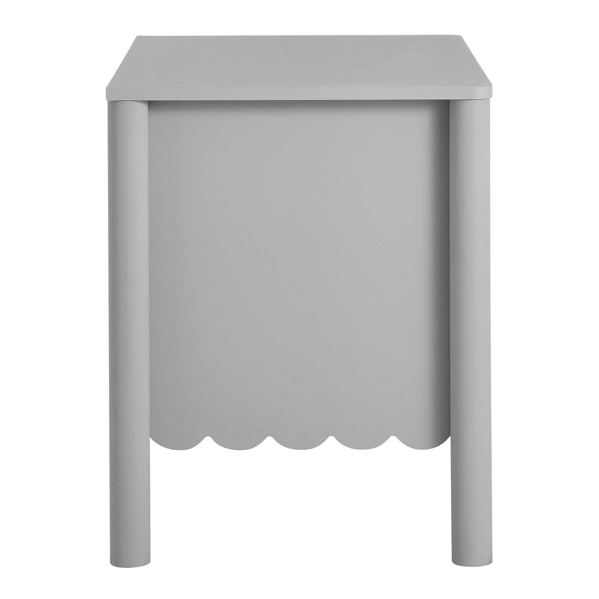 Alt View 2. Modway - Emmeline Scalloped 2-Drawer Nightstand by Modway - Light Gray.
