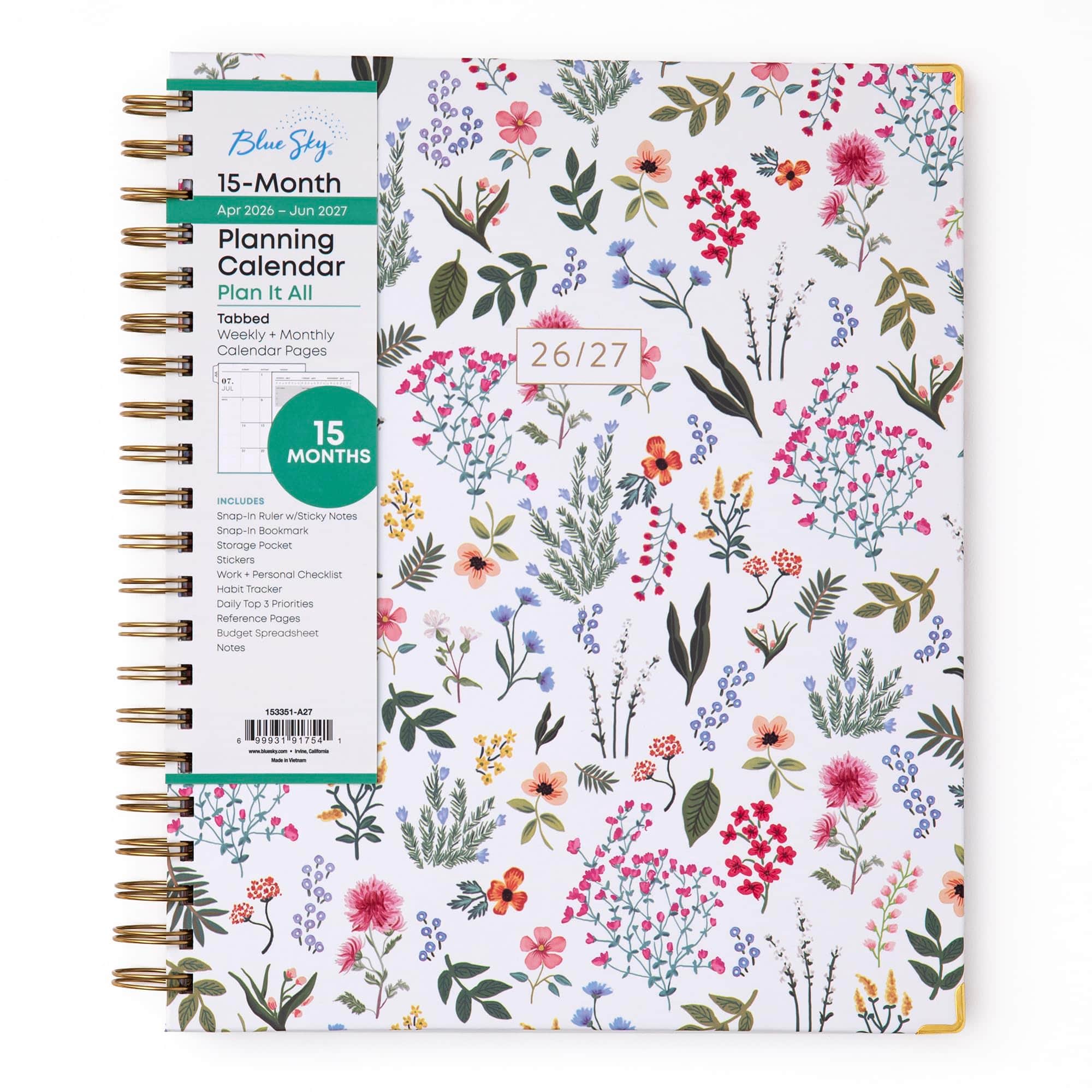 Blue Sky - 2026-2027 Weekly & Monthly Academic Planner, 8.5"x11", Londonberry