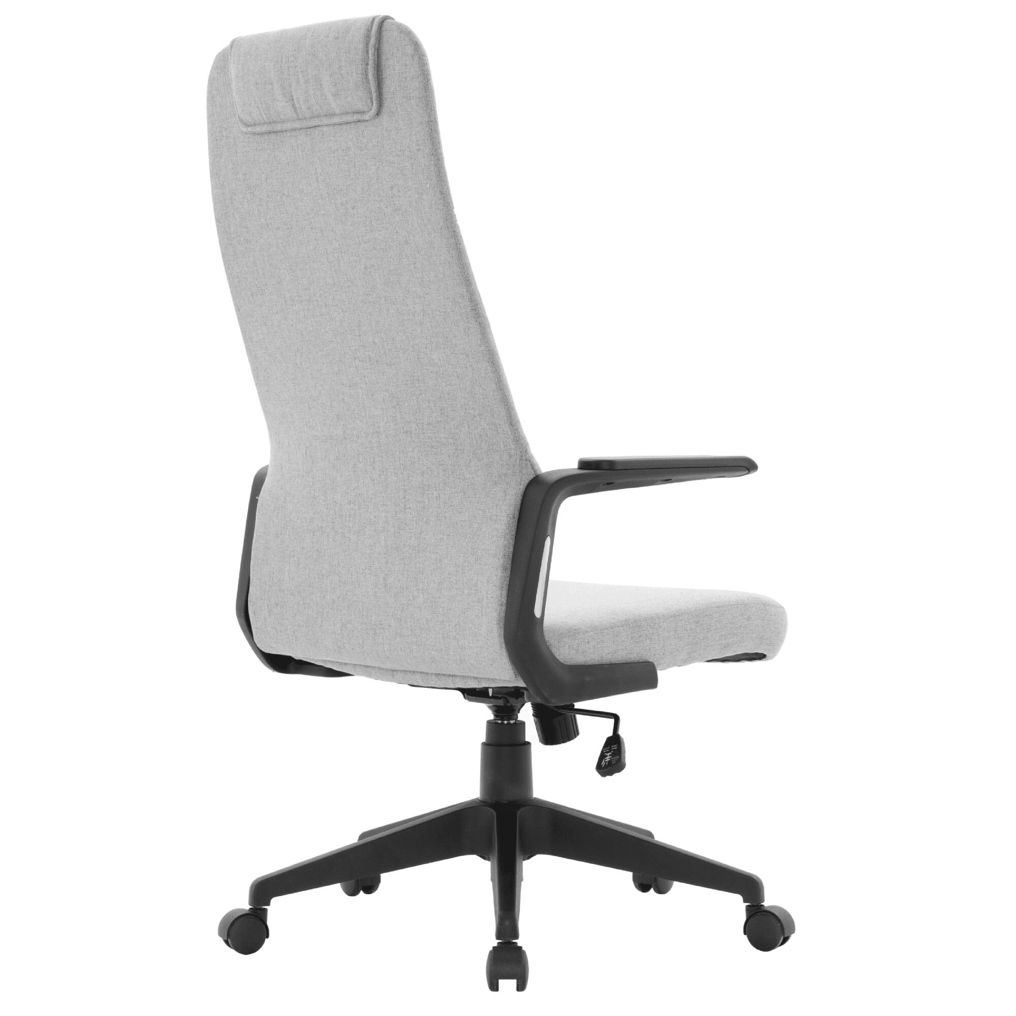 Alt View 6. LeisureMod - Nexa Ergonomic Office Chair High-Back Leather Computer Chair Adjustable Height Swivel and Tilt Desk Chair - Grey Polyester.
