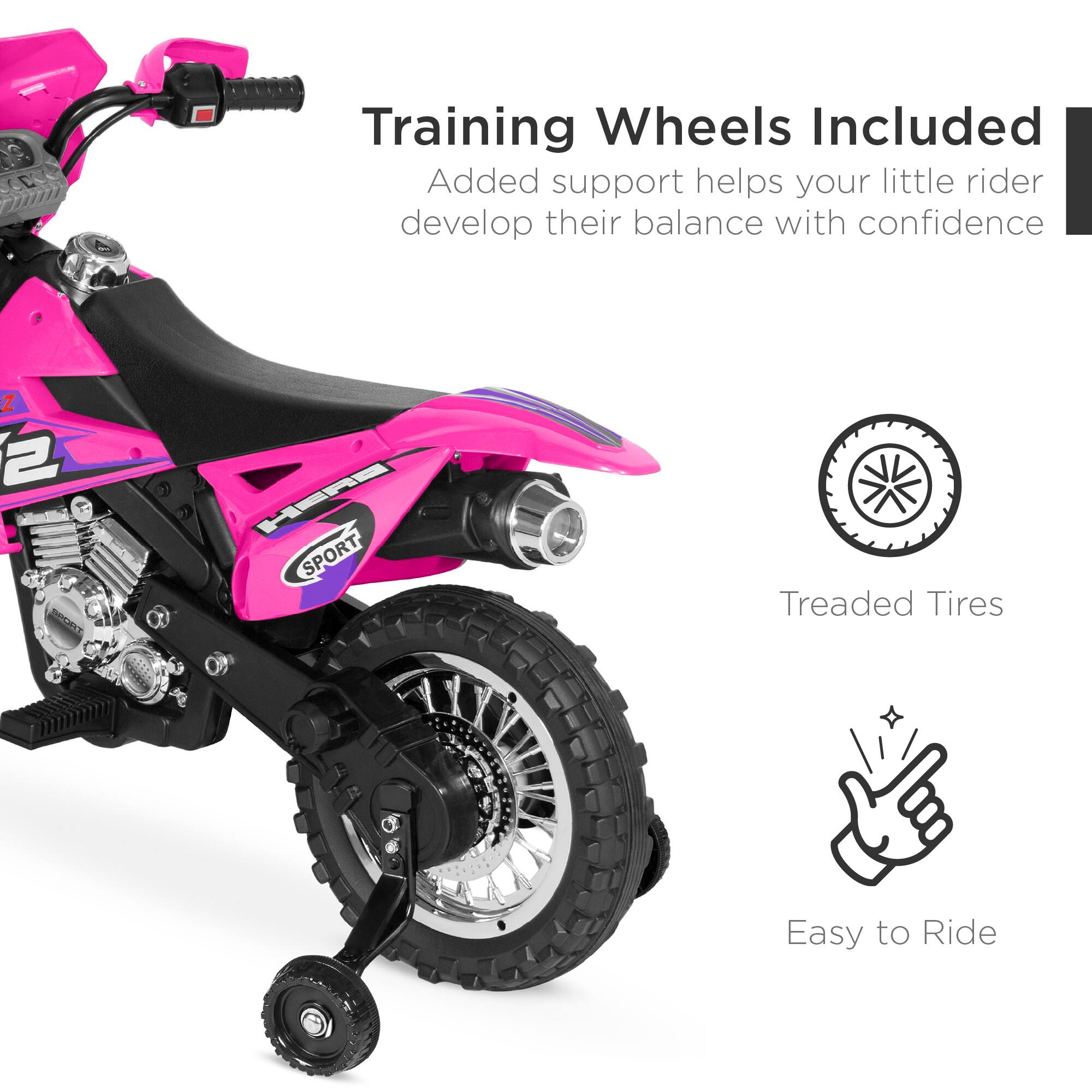 9 C Training Wheels Included: Added support helps your little rider develop their balance with confidence. Treaded Tires: Easy to Ride.