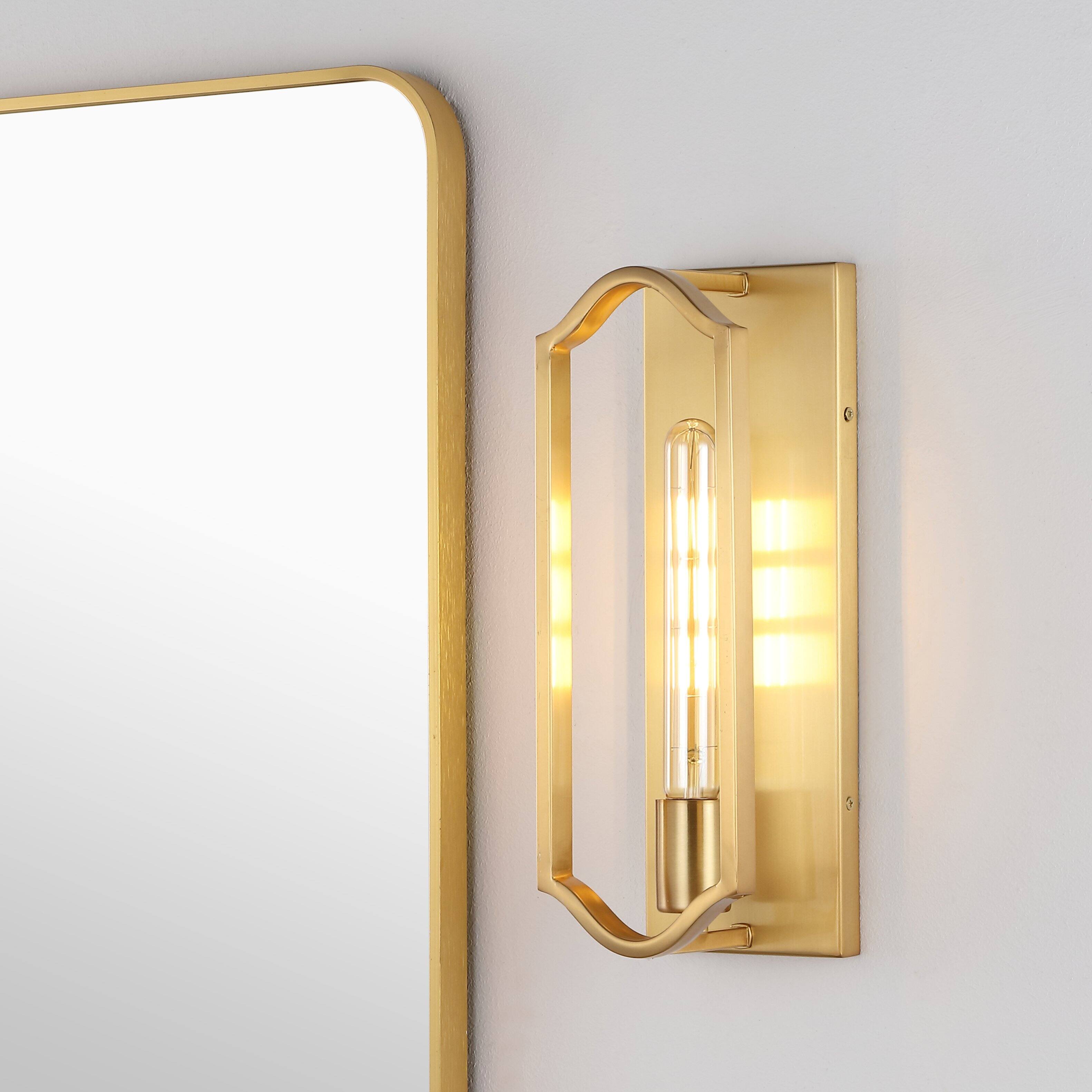 Alt View 1. Jonathan Y - Chloe 4.75" 1-Light Modern Bohemian Iron LED Sconce, Brass Gold - Brass Gold.