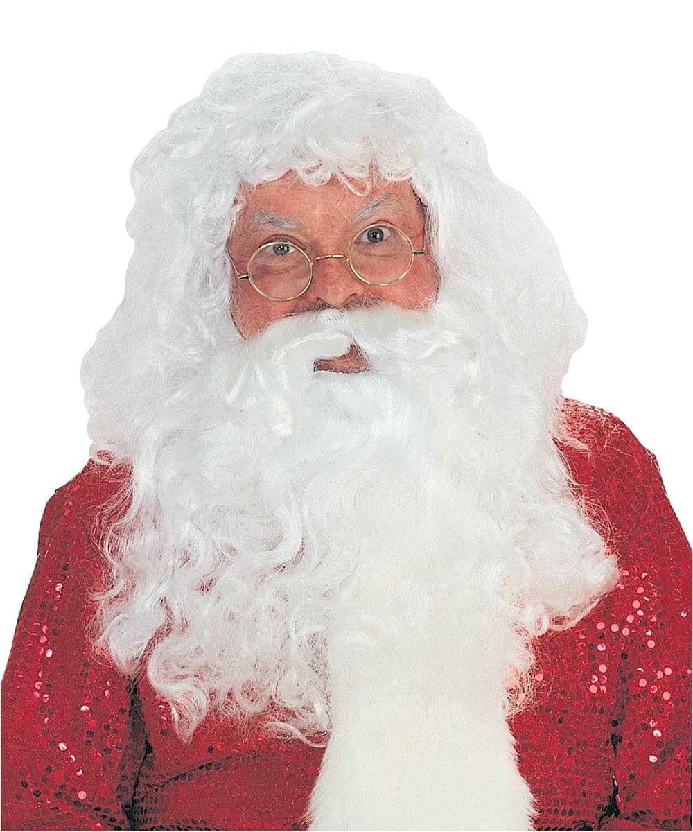 Front. Forum Novelties - Santa Wig & Beard Professional Christmas Costume Accessory Set One Size Fits Most - White.