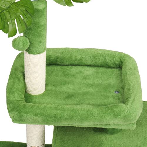 Alt View 8. Winado - Cat Leaves Tree Tower 36in Indoor with Cat Scratching Post, Cozy Condo, Ball for Indoor - Green.