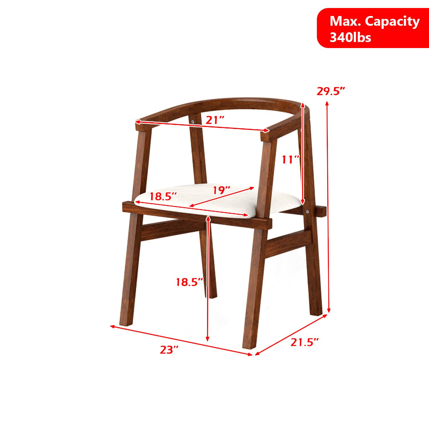 Max. Capacity 340lbs  
29.5"  
21"  
11"  
18.5"  
19"  
18.5"  
23"  
21.5"