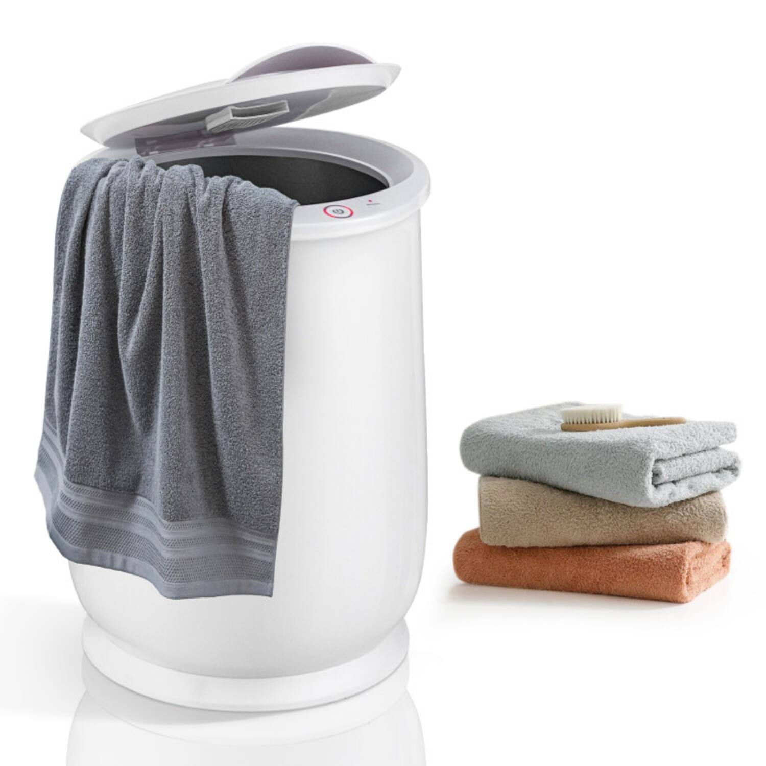Alt View 3. LUCKY ONE - 20L Electric Towel Warmer Bucket with Auto Shut-Off and Fragrance Rack - White.