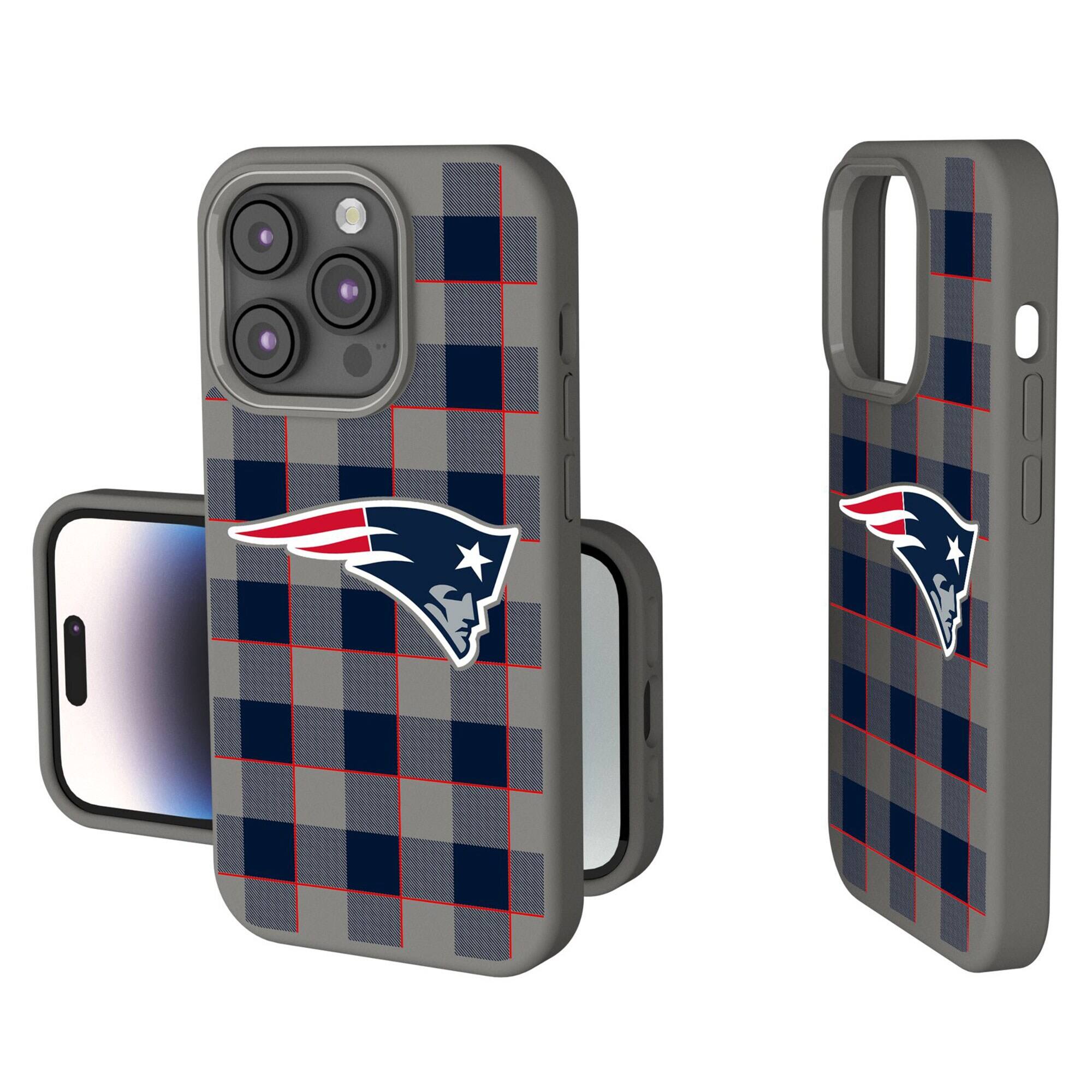 Front. Keyscaper - Plaid Soft Touch iPhone Case - 14 Plus - Gray.