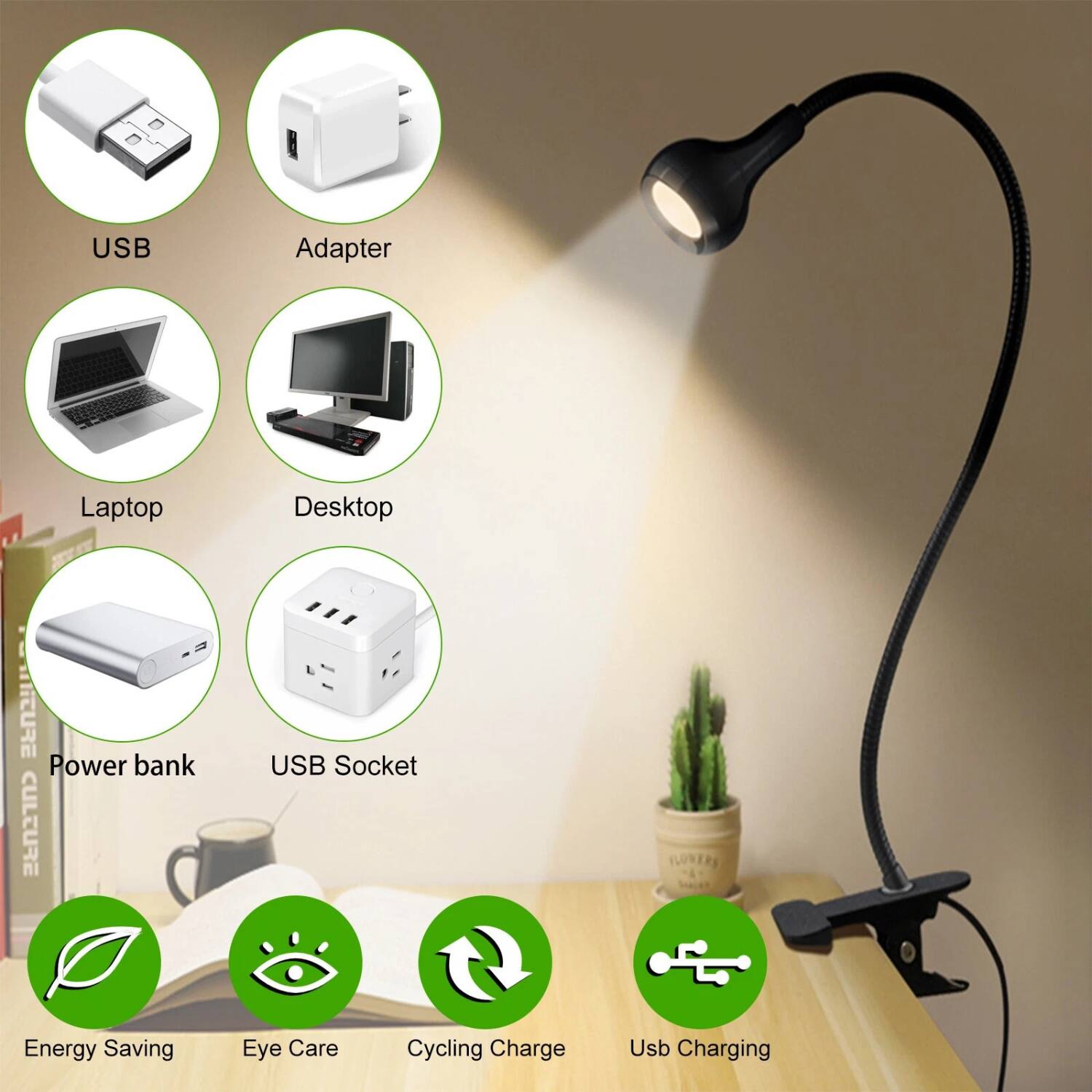 USB Adapter Laptop Desktop Power bank USB Socket  
Energy Saving Eye Care Cycling Charge Usb Charging