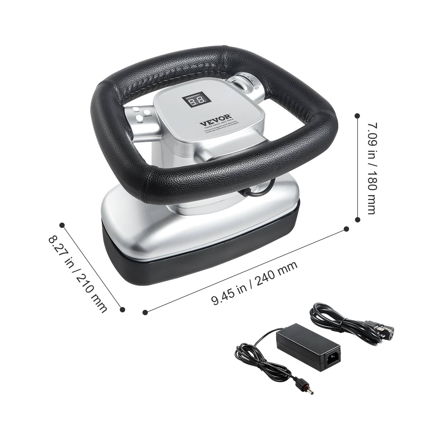 8.27 in / 210 mm  
7.09 in / 180 mm  
9.45 in / 240 mm