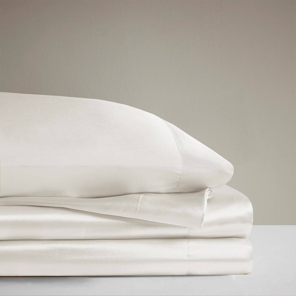 Alt View 2. Gracie Mills - Gracie Mills Coralie 6-Piece Wrinkle-free Satin Sheet Set - Ivory.