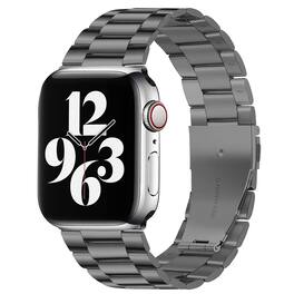 StrapsCo - Flat-Link Everyday Bracelet Stainless Steel Watch Band Strap For Apple Watch - 40mm/41mm/42mm - Gray