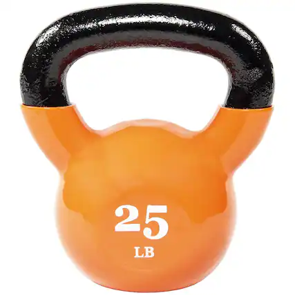 Front. Fitvids - Fitvids 25 lb Vinyl-Coated Kettlebell Weight for Strength Training, Orange - Orange.