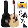 Best Choice Products - 41in Full Size All-Wood Acoustic Guitar Starter Kit w/Gig Bag, E-Tuner, Pick, Strap, Rag - Natural