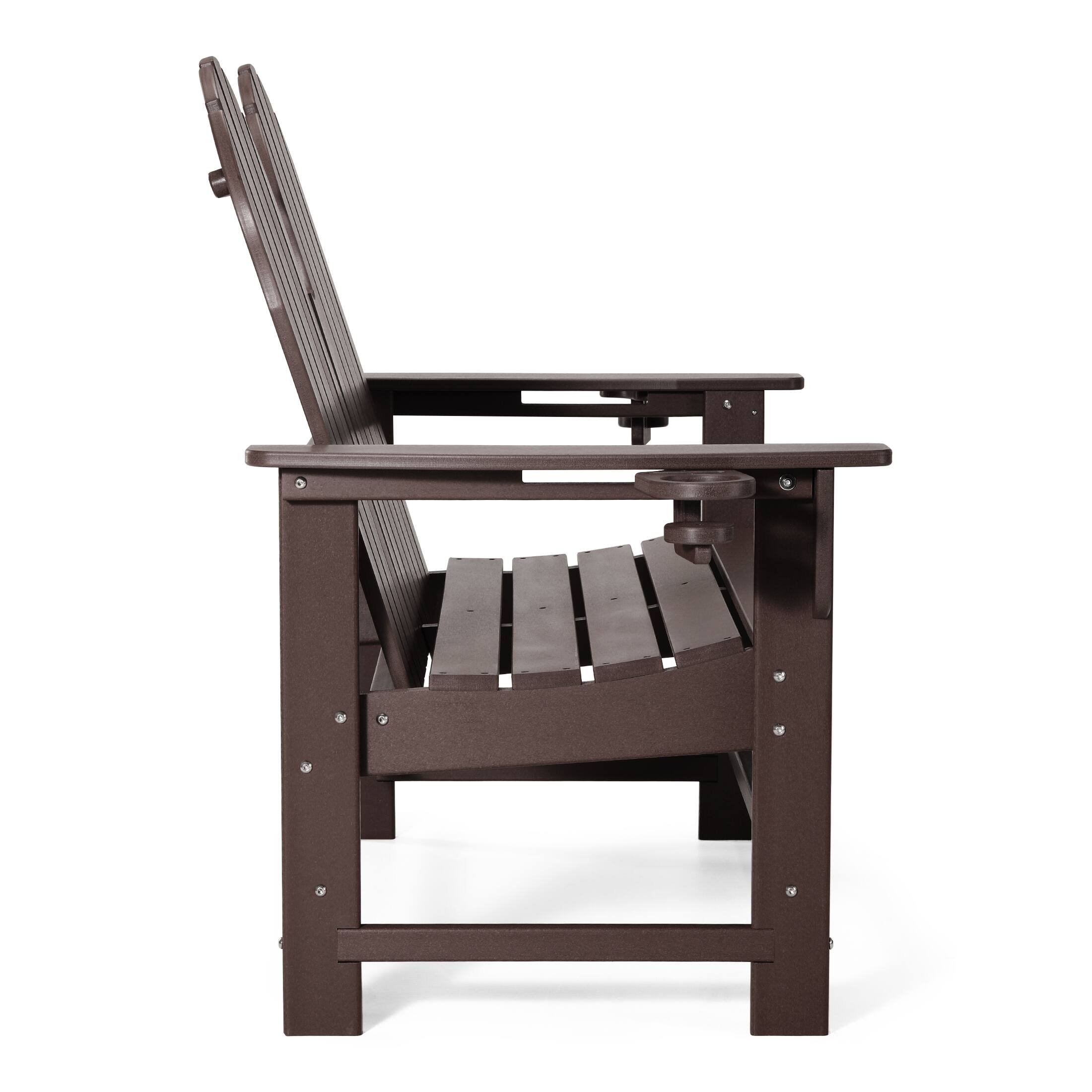 Left. WestinTrends - WestinTrends St. Augustine Outdoor Patio 49" HDPE Adirondack Garden Bench - Dark Brown.