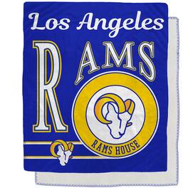 Pegasus - Los Angeles Rams 50" x 60" Retro Emblem Flannel Fleece Sherpa Blanket - Multicolor