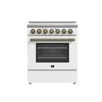 Forno Appliances - Paolo 4.38 cu. ft. Freestanding Electric True Convection Range with Warming Zone - White - Front_Zoom