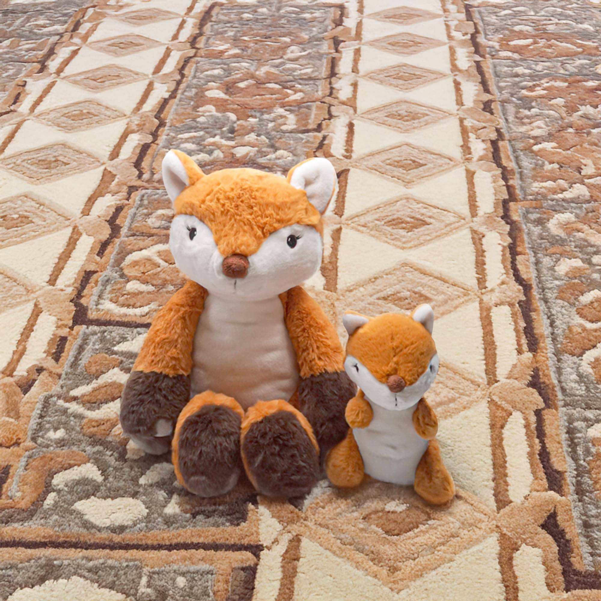 Alt View 1. TriAction Toys - Snooze Monsters Interactive Bedtime Plush Set | Fox With Baby - Brown.