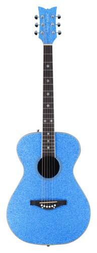 Front Standard. Daisy Rock - Pixie 6-String Full-Size Concert Acoustic Guitar - Blue Sparkle.