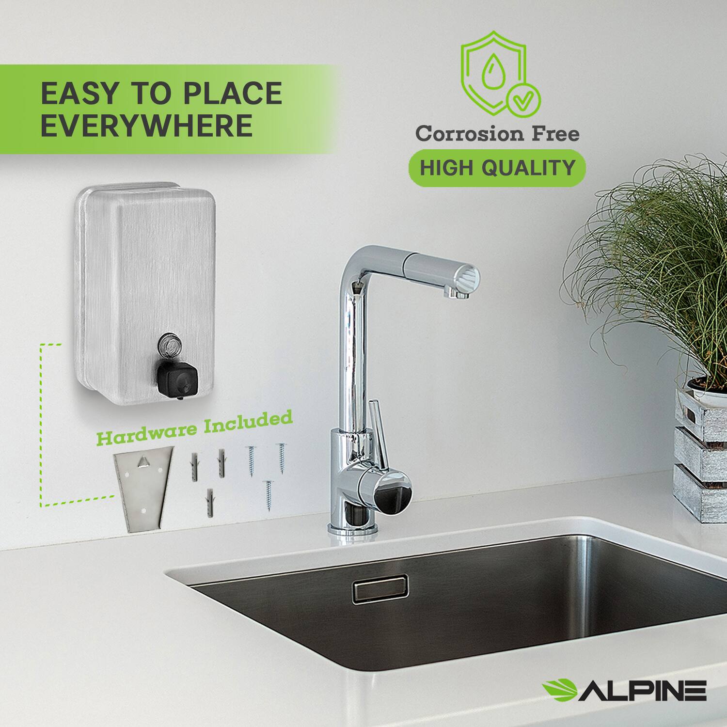 EASY TO PLACE EVERYWHERE

Corrosion Free
HIGH QUALITY

Hardware Included

ALPINE