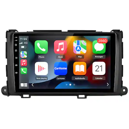 MNO RST 11:55 4G 2860
A Phone Music Map Massages + - CarHome 21
Now playing CarHome Audiobooks Calendar