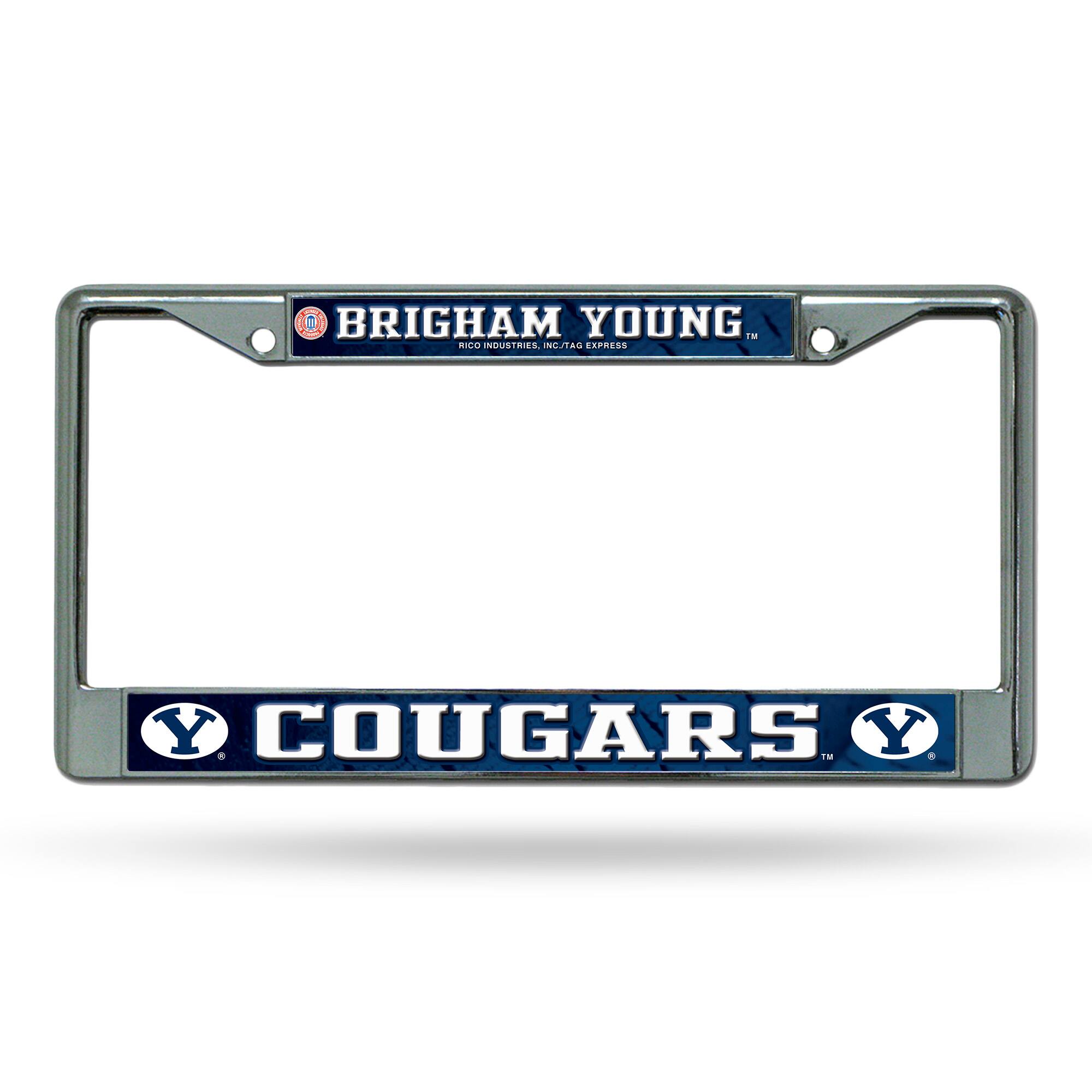 Brigham Young BYU Cougars Chrome Metal License Plate Frame