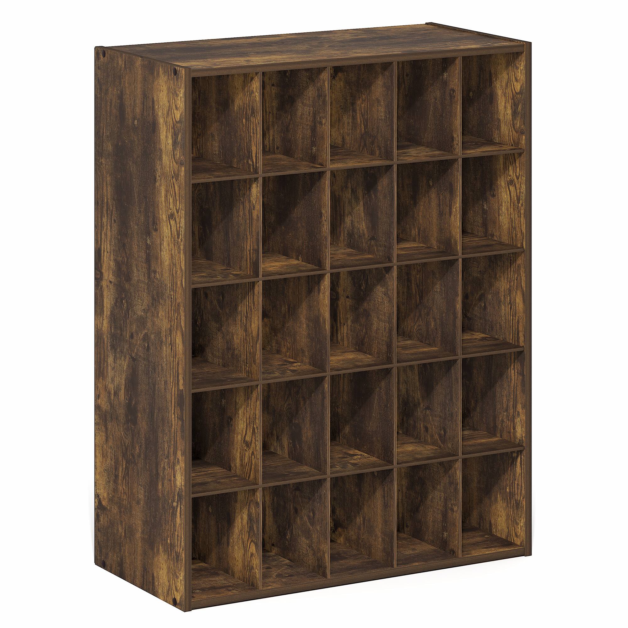 Alt View 4. Furinno - FANO 25-Cube Shoe Organizer, Shoe Rack, Stackable Shoe Organizer, for Closet Entryway, Office, Garage - Amber Pine.