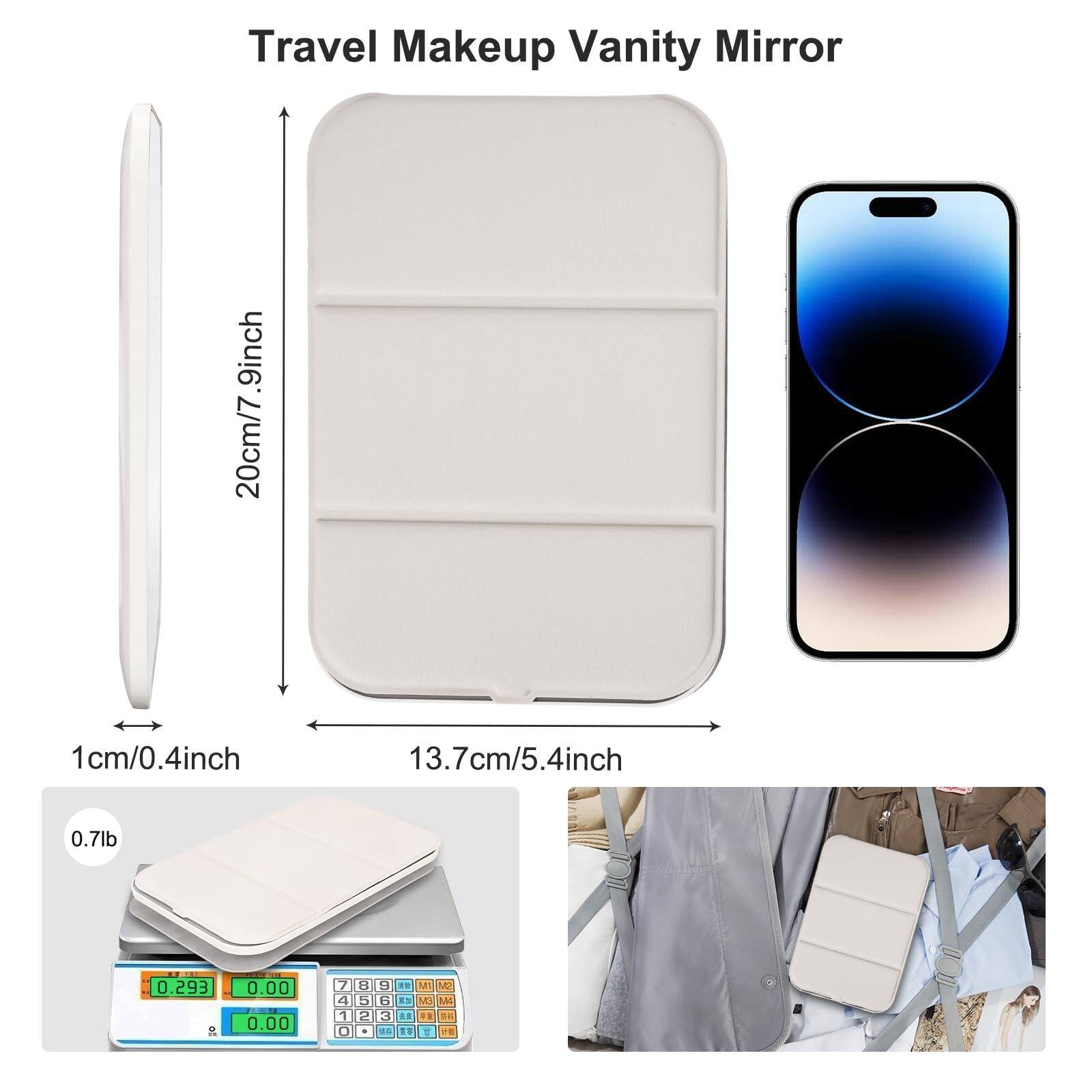 Travel Makeup Vanity Mirror

- 20cm/7.9inch
- 1cm/0.4inch
- 13.7cm/5.4inch
- 0.7lb
- 0.293
- 0.00
- 0
- 7
- 4
- 1
- a
- 5
- 2
- M1 VP 3
- MO AM 3
- 84 an 1