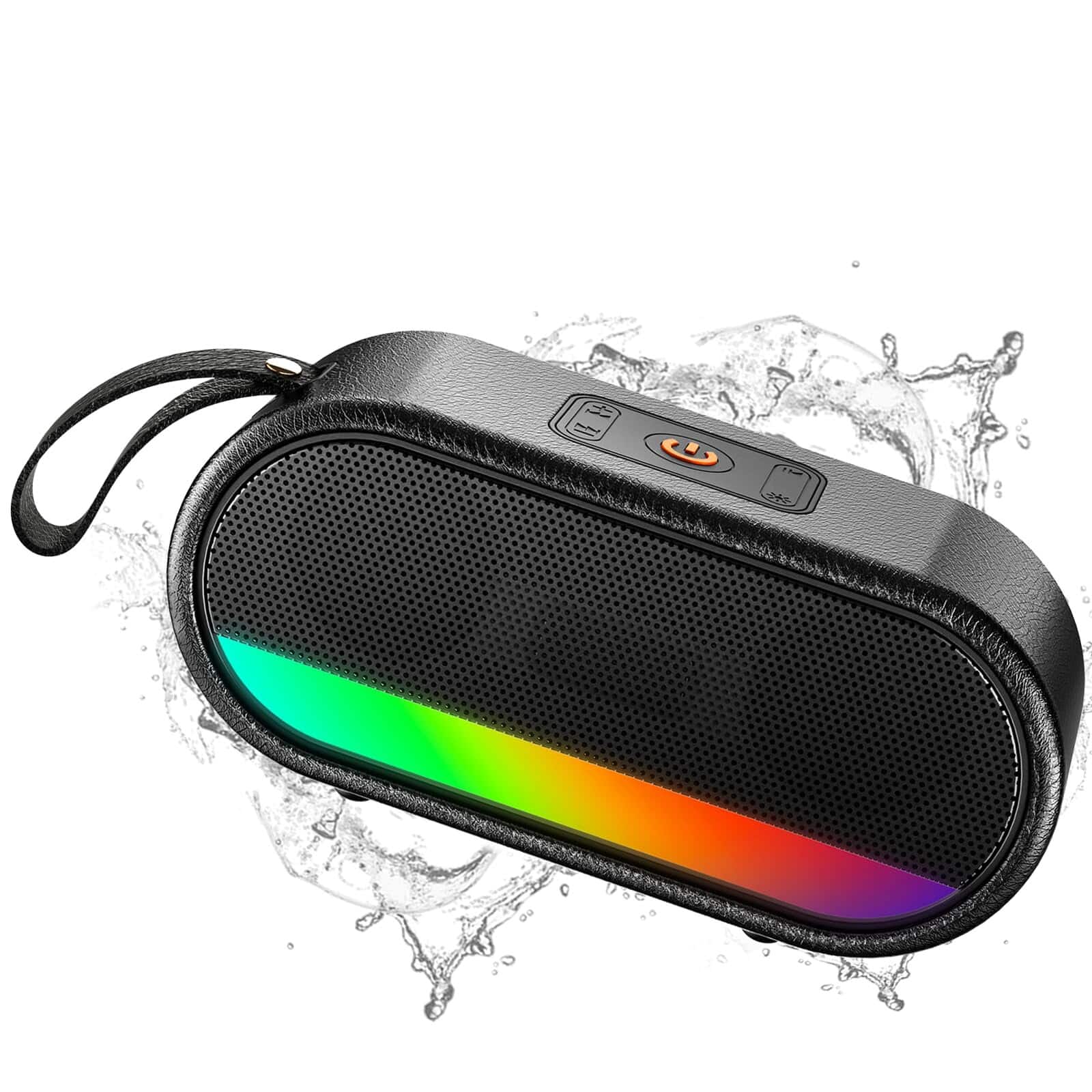 Dazzed Corner - Portable Bluetooth Speaker with LED Lights,Waterproof Wireless Speaker - Black