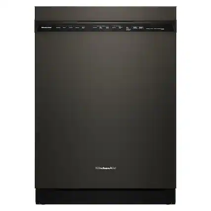 Front. KitchenAid - 24" Front Control Built-In Dishwasher with Third rack and ProDry System - Black Ore.
