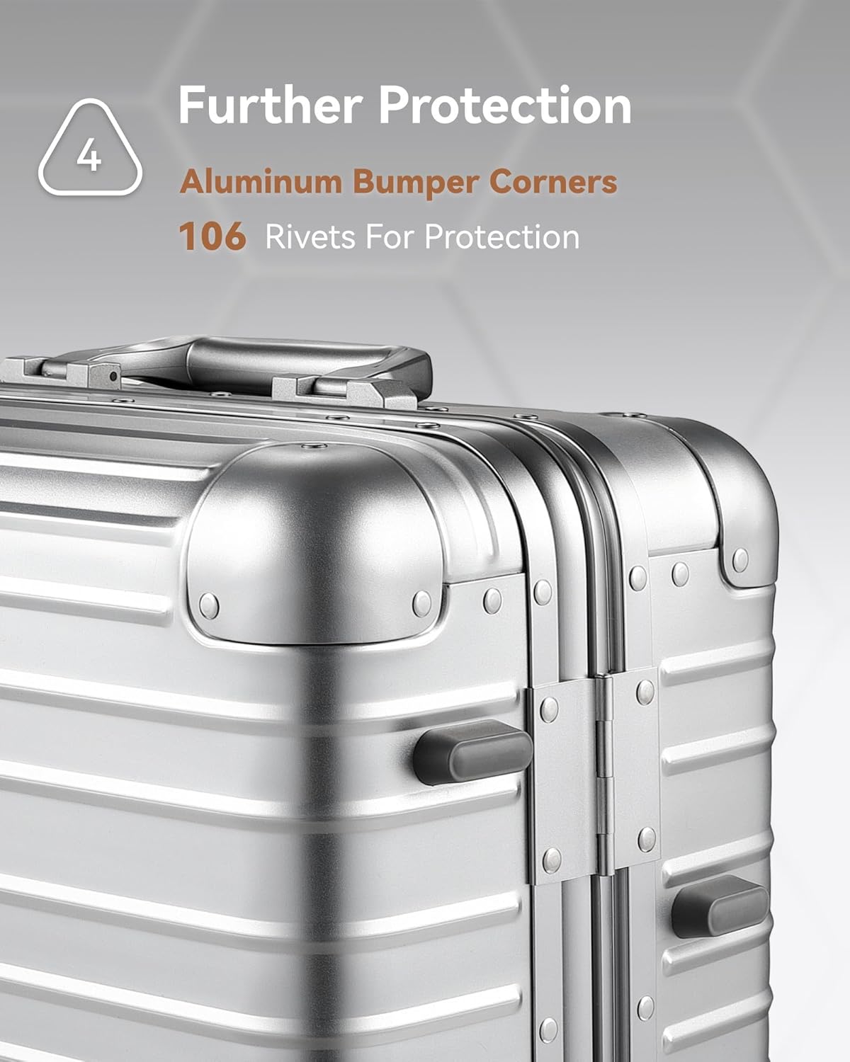 LUGGEX All Aluminum Carry On Luggage, AV Zipperless Hardside