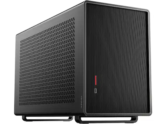 Front. Antec - Antec Performance 1 M Black Aluminum / Steel / Plastic Small Form Factor Computer Case - Black.