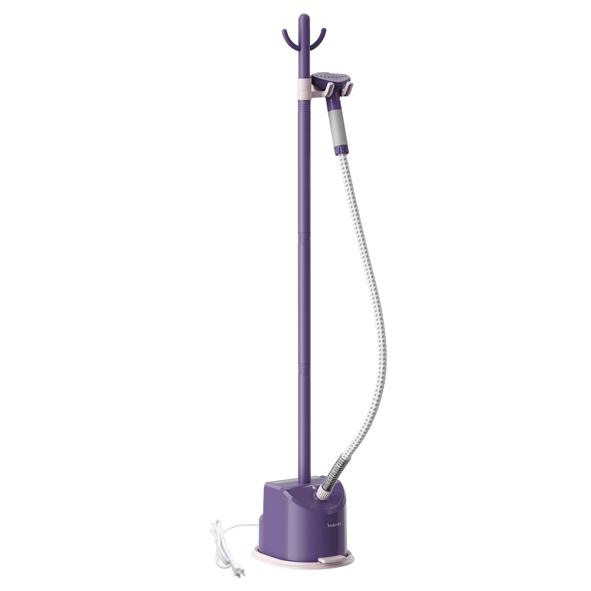 Front. Newbealer - 1500W Standing Garment Steamer, 45-Second Heat Up, 50-Min Steam,Foot Pedal,57.5oz Tank, Auto-Off - Purple.