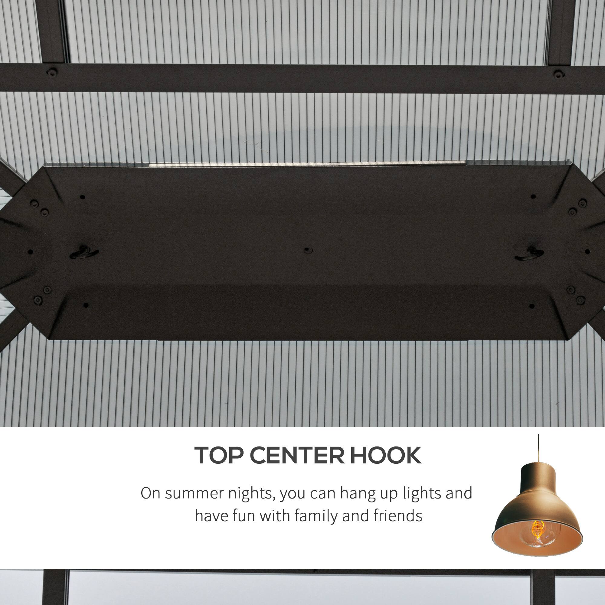TOP CENTER HOOK

On summer nights, you can hang up lights and have fun with family and friends.