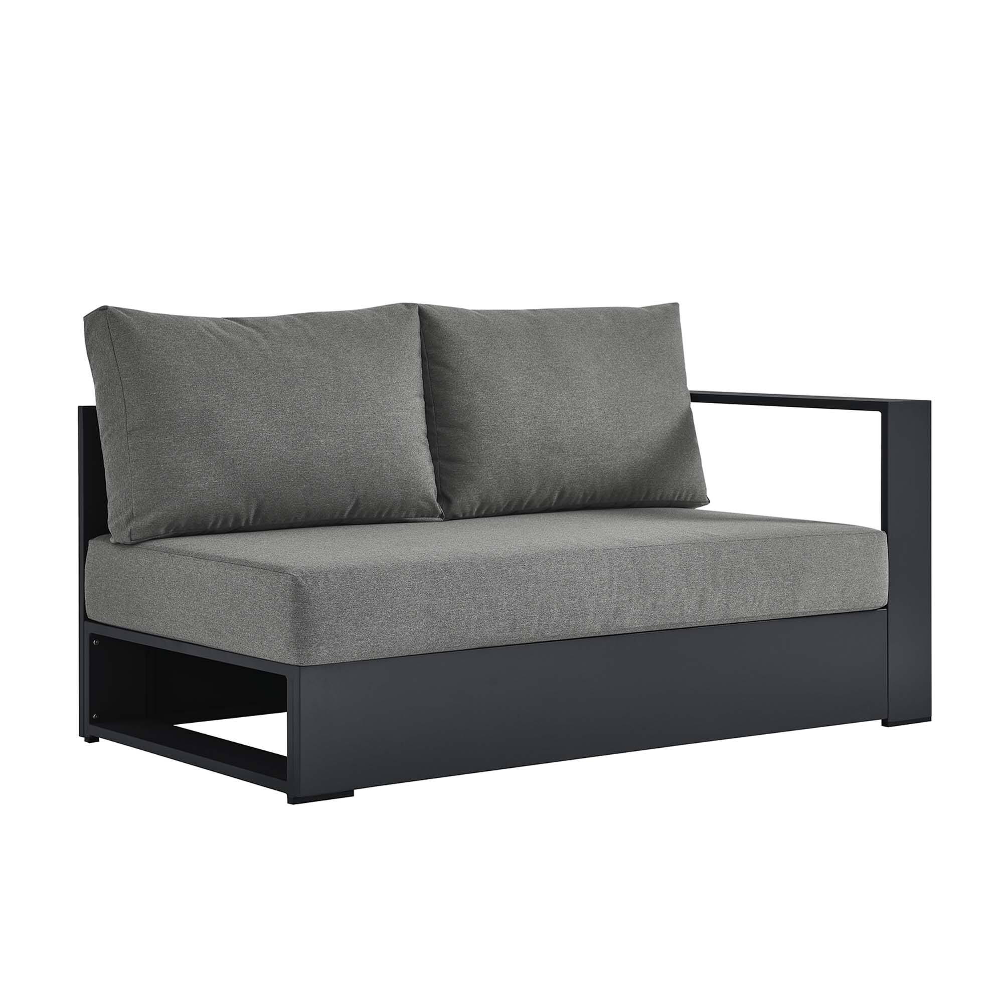Angle. Modway - Tahoe Outdoor Patio Powder-Coated Aluminum Modular Right-Facing Loveseat by Modway - Gray Charcoal.