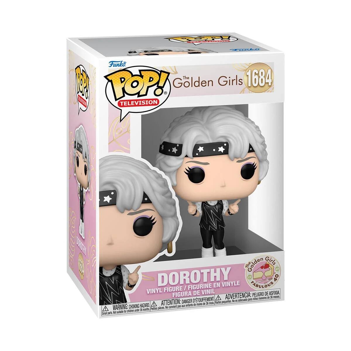 Co 4 CPXA Funko The 1684 1 POP! Golden Girls Am TELEVISION S RESR Golden Girls DOROTHY FIGURINE EN VINYLE FABULOUS 40 FIGURE / VINYL DE VINIL DE ASFOXIA FIGURA ADVERTENCIA: PELIGRO De 3 nesnc D'TOUFFEMENT pu stes n DANGER pequetes I . aefecuado CHOKING HAZARO A ATTENTION: an eonfernts 9 - a x nos Partes WARNING: pices to canvent - A  chde under 3 norts Petites Smal pa NE subbe