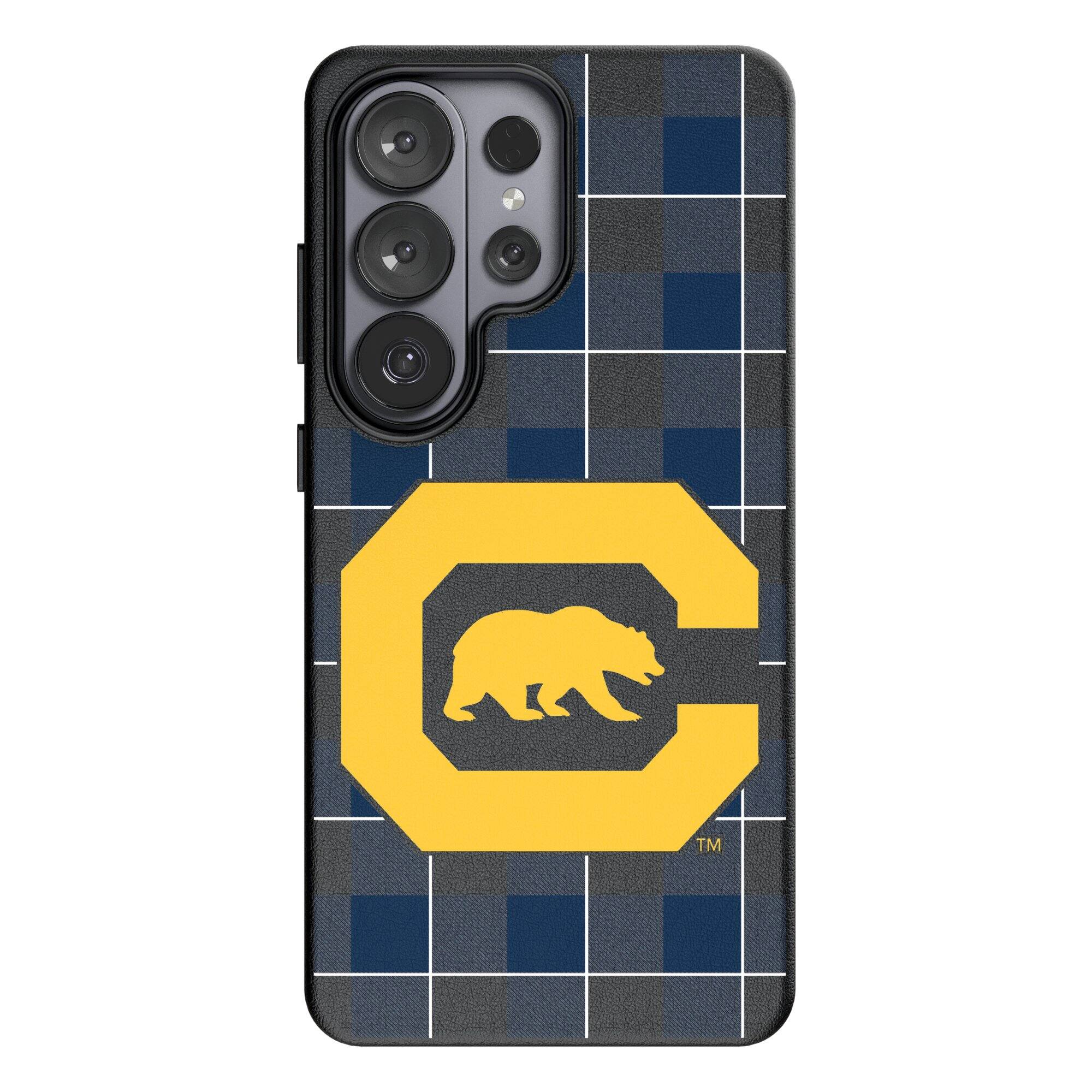 Front. Keyscaper - Cal Bears Walking Bear Galaxy Magnetic Bump Case - S25 Ultra - Black.