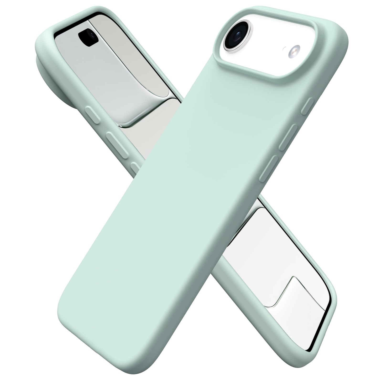 Front. Ornarto - ORNARTO Designed for iPhone Air Case 6.5", Liquid Silicone Soft Gel Rubber Shockproof Protective Case-Mint Green - Mint Green.