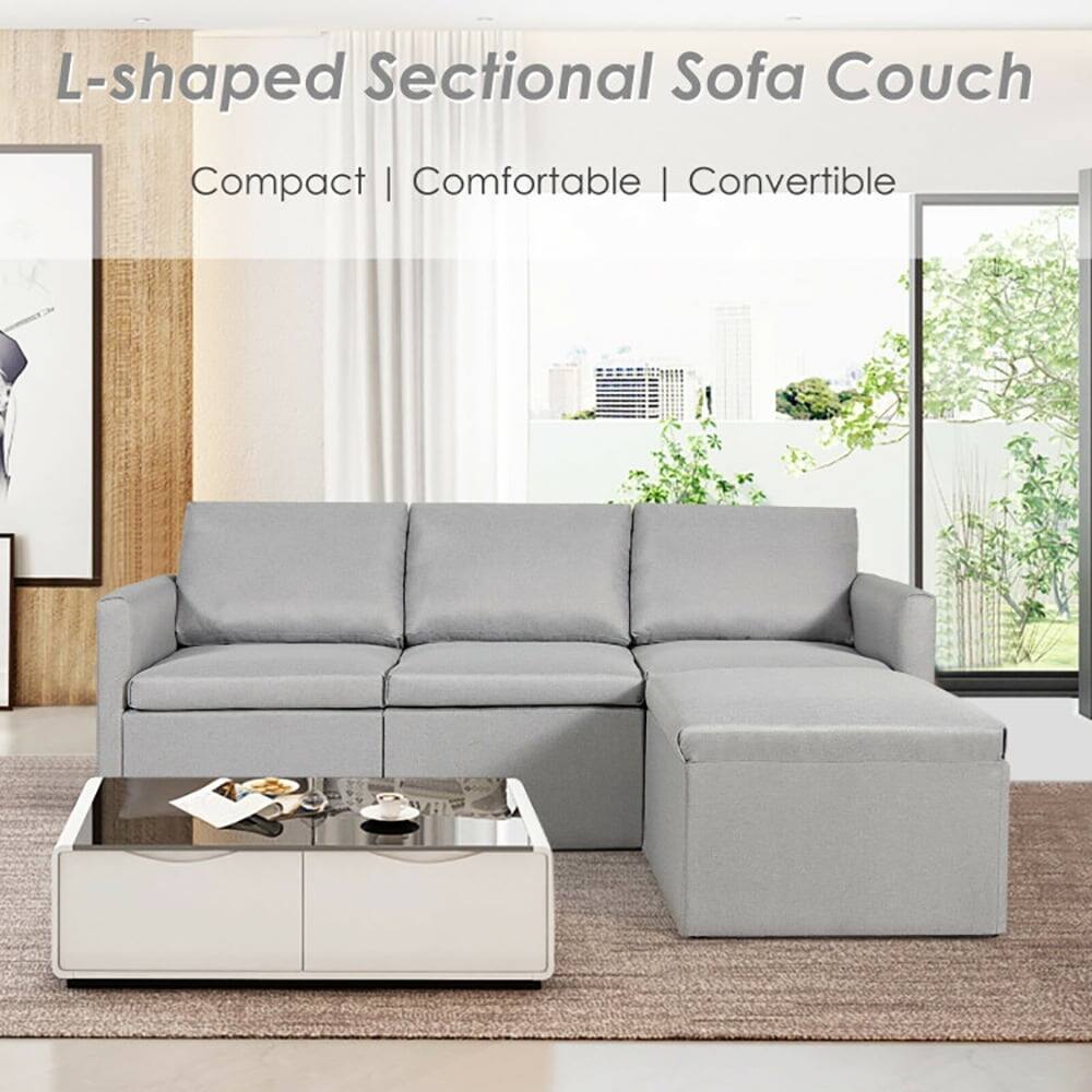 L-shaped Sectional Sofa Couch  
Compact | Comfortable | Convertible