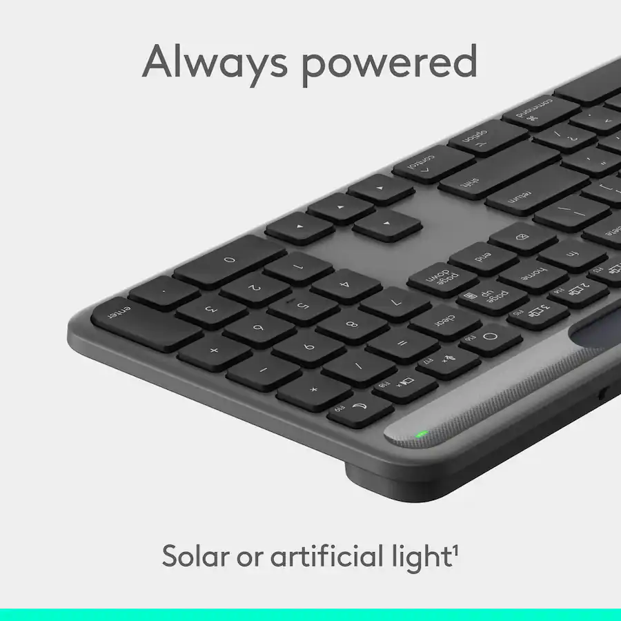Soar Led Keyboard Logitech Signature Slim Solar+ K980 for Mac Wireless Bluetooth Solar ...