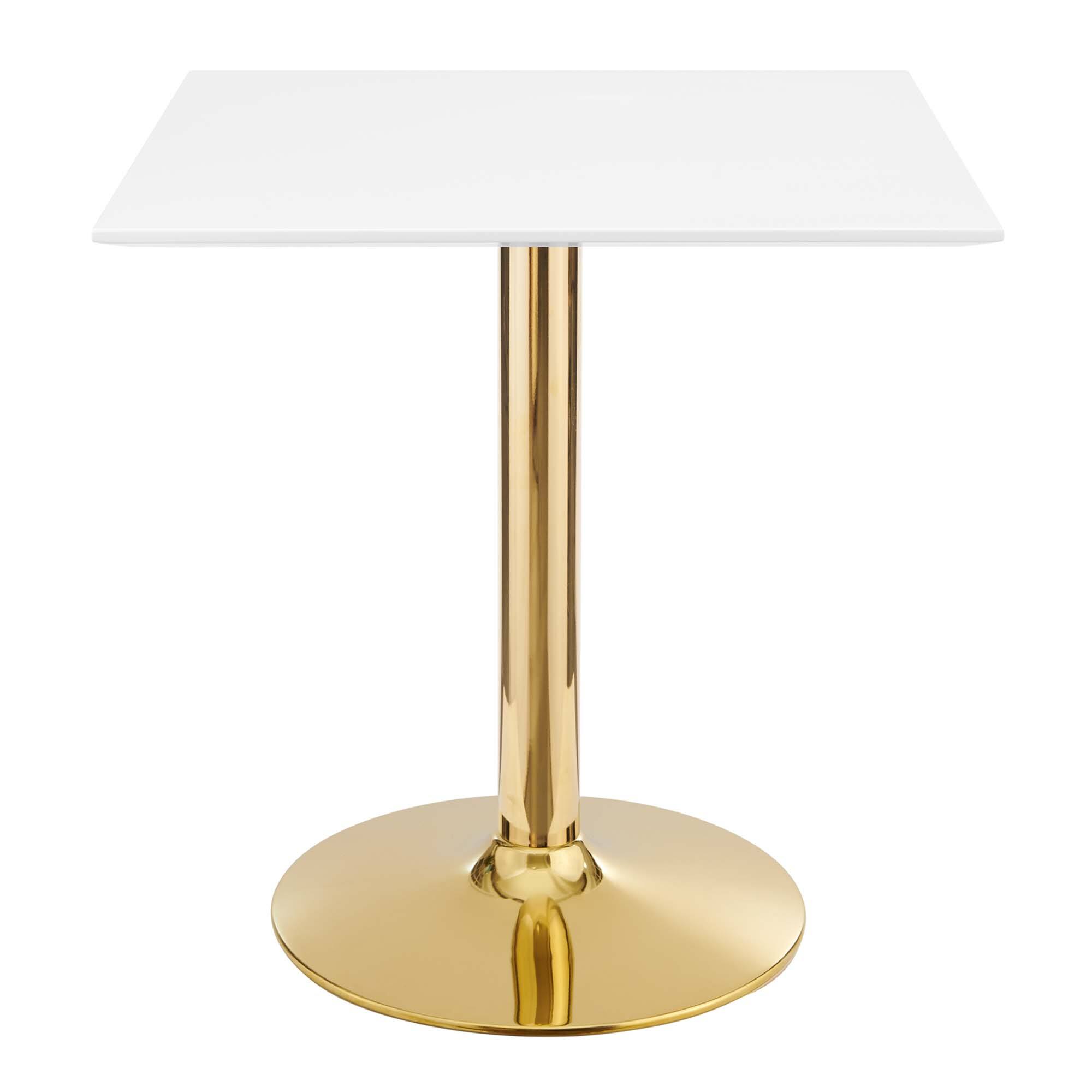 Angle. Modway - Verne 28" Square Dining Table by Modway - Gold White.