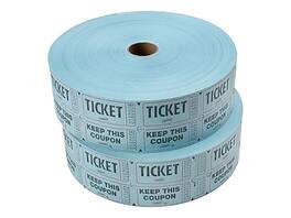 Staples - Double Ticket Roll, 2000/Roll, 2 Rolls/Pack - Blue