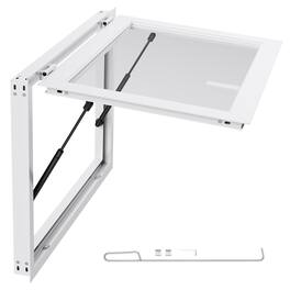 VEVOR - Concession Window 36x24 in, Aluminum Alloy Frame Service Window for Food Truck, Up to 85 Degrees Stand Serving Window - White