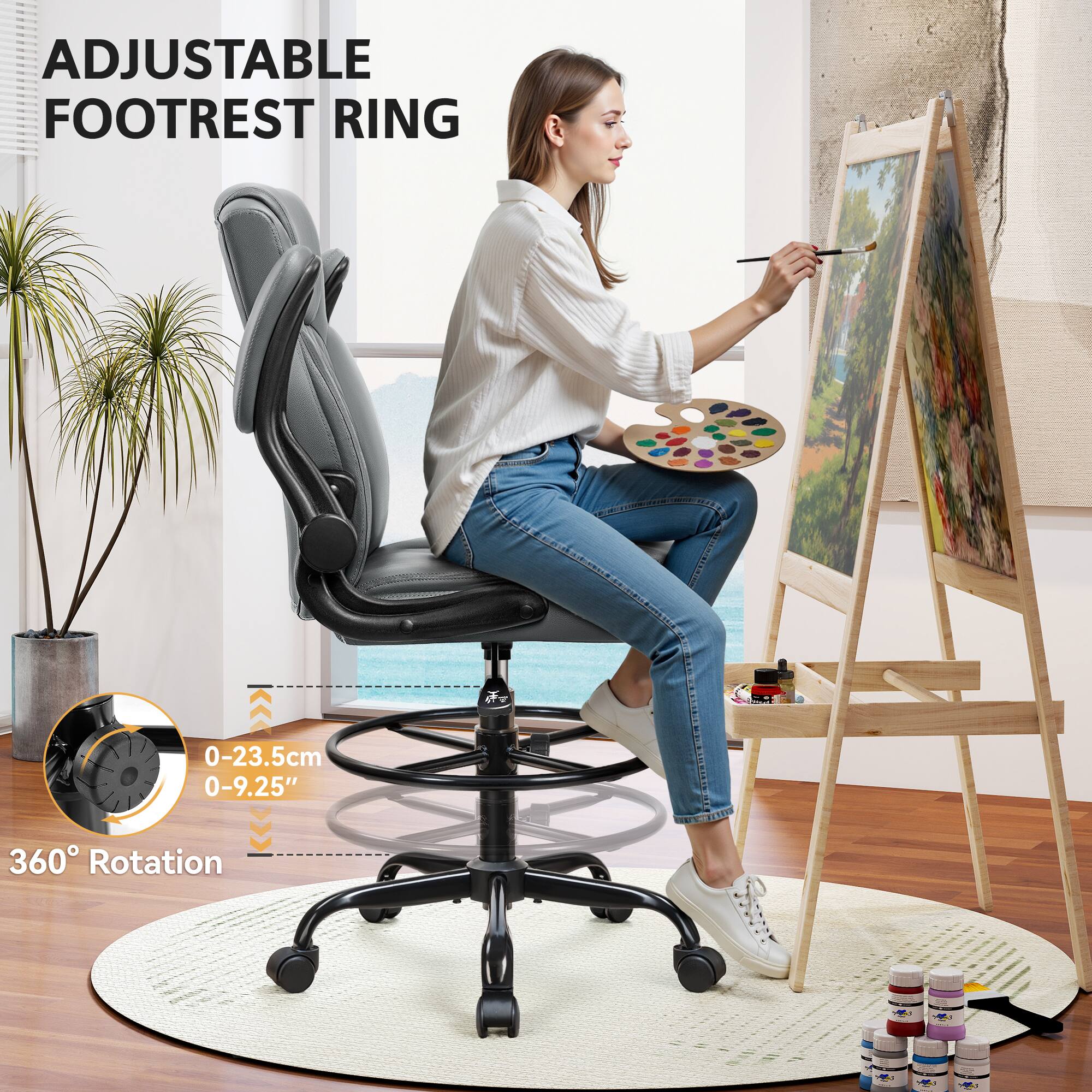 ADJUSTABLE FOOTREST RING  
0-23.5cm 0-9.25"  
360° Rotation