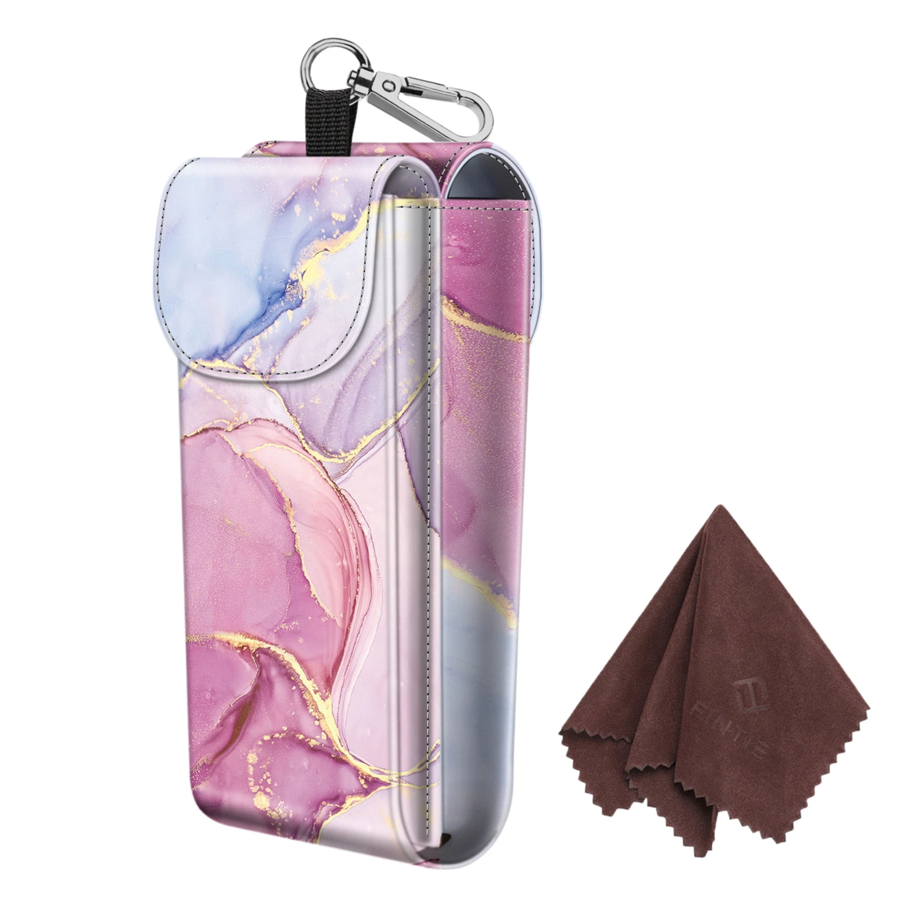 Kitcheniva - Portable Double Glasses Sunglasses Case Pouch With Carabiner Hook - Glittering Marble price history on PriceWatchPro