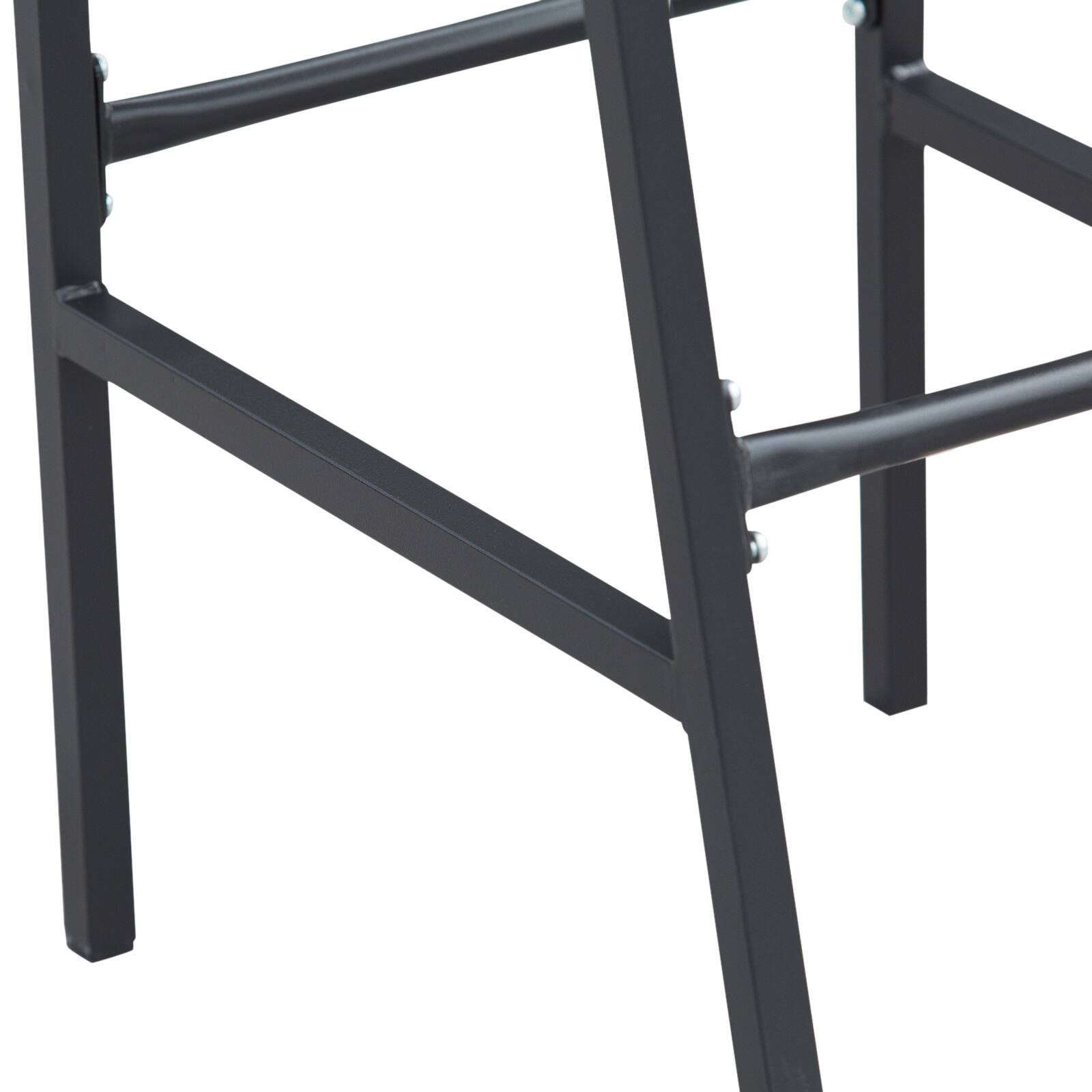 Alt View 8. Outsunny - 3 Piece Bar Height Outdoor Bistro Set for 2, Round Patio Pub Table 2 Bar Chairs with Comfortable Design & Strong Build - Charcoal Gray.