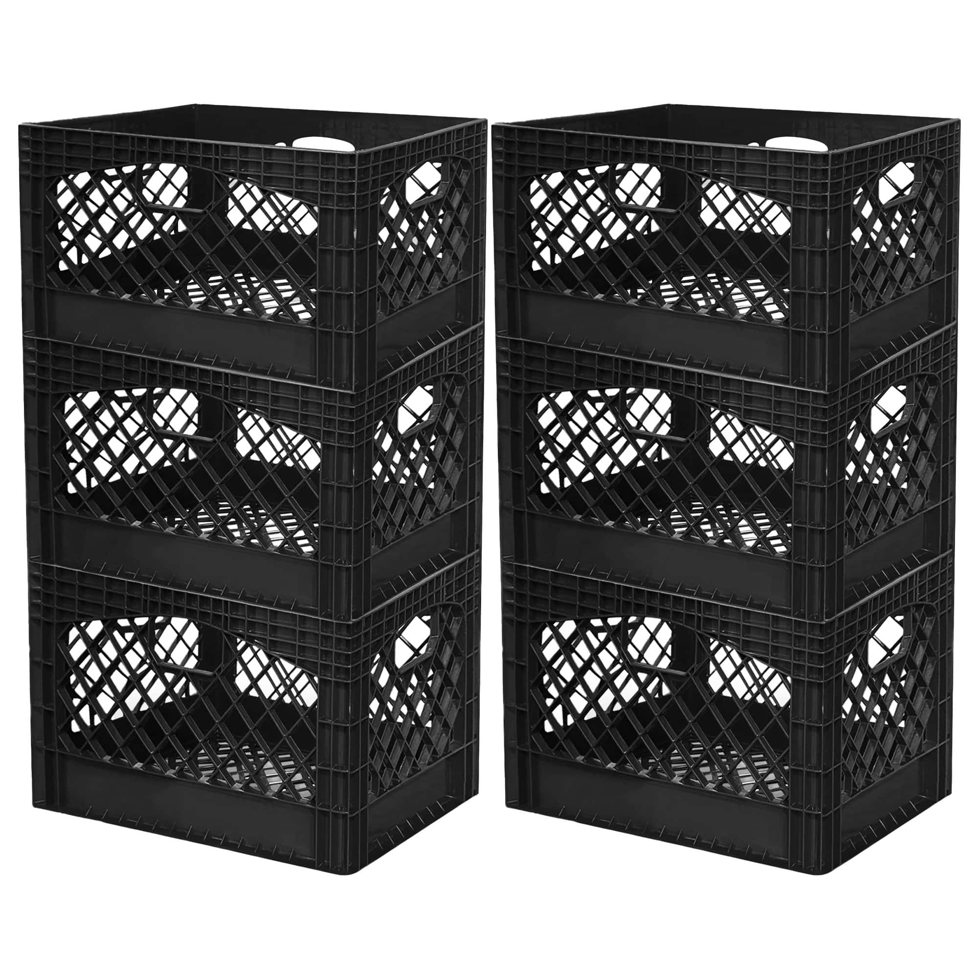 Juggernaut Storage - Crate for Office Storage & Classroom Organization, 6-Pack - Black