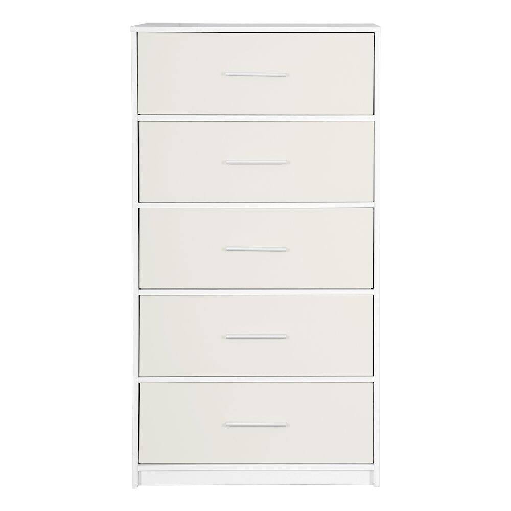 Alt View 1. Techni Home - 5-Drawer Dresser with Large Fabric Drawers, White - White.